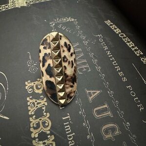 BCBG Leopard Print Ring with Gold Accents